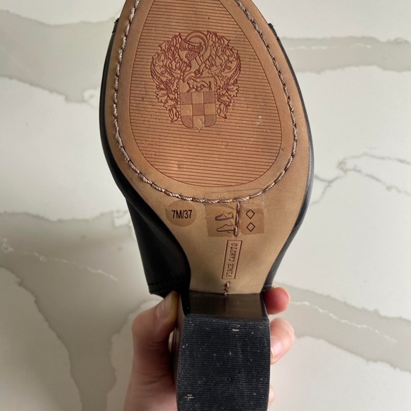 VINCE CAMUTO leather kitten open toe booties mob wife GRADUATION PARTY WEDDING - Picture 7 of 10